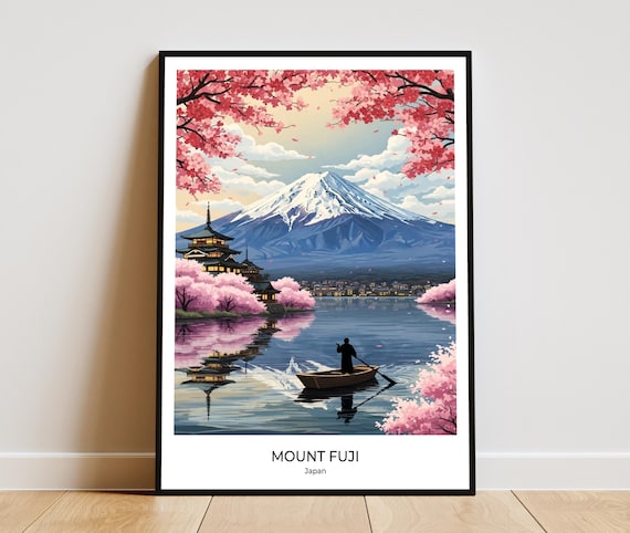 富士山 やまのふじ アート 富士山とトンボ手描きアート 原画 Wood