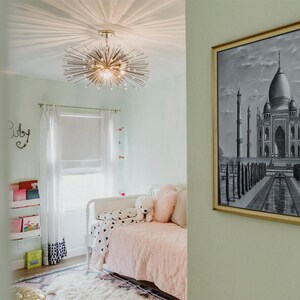 Handmade Original Charcoal Drawing Taj Mahal Mausoleum India Travel Art image 3