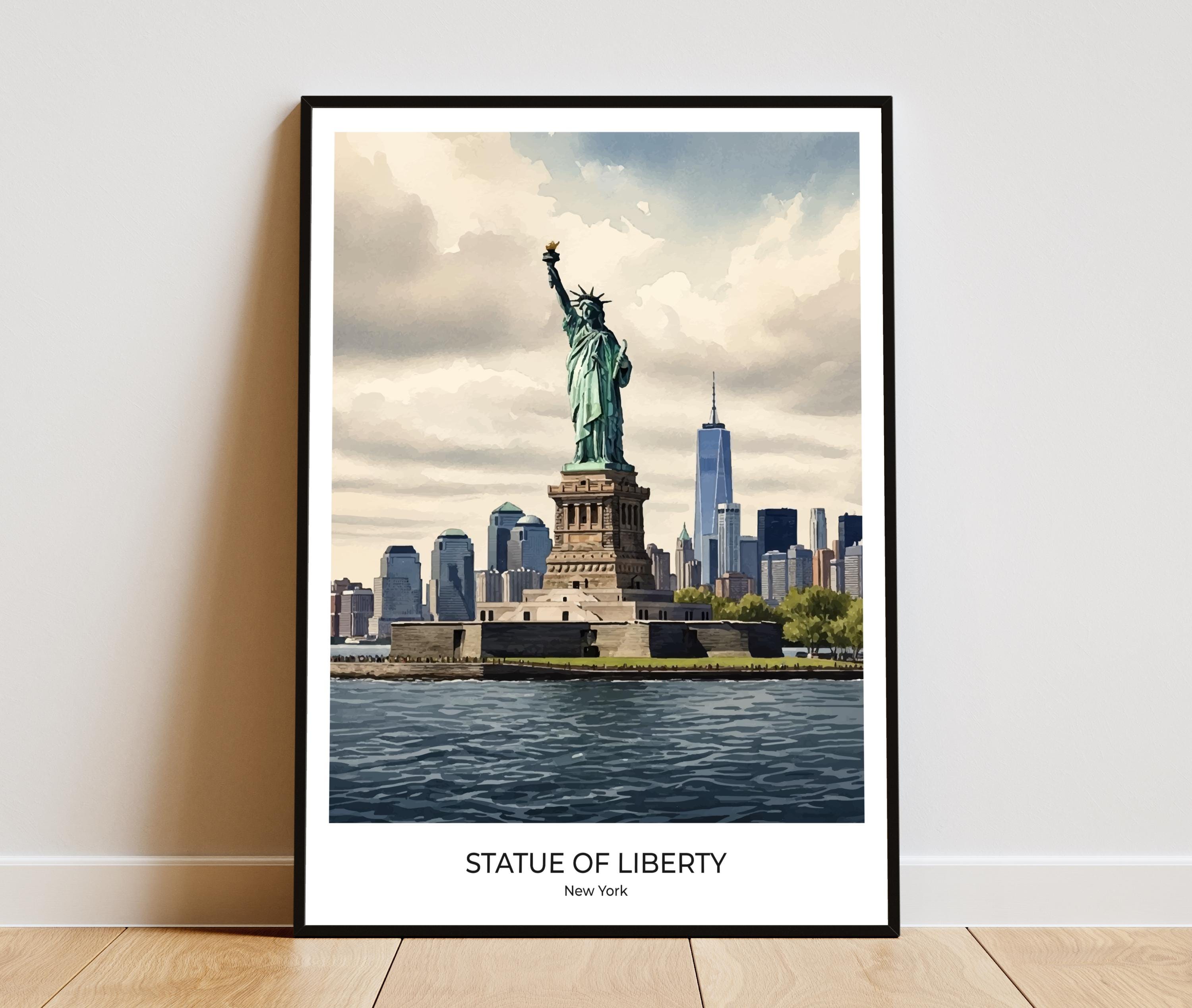 Watercolor Statue of Liberty Art Print NYC Lady Liberty Poster