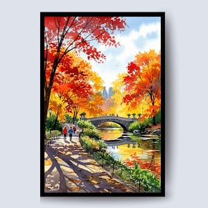 Watercolor Central Park Digital Art, Central Park, Central Park Art, Central Park Print, Nyc Central Park, New York Watercolor, Nyc Poster