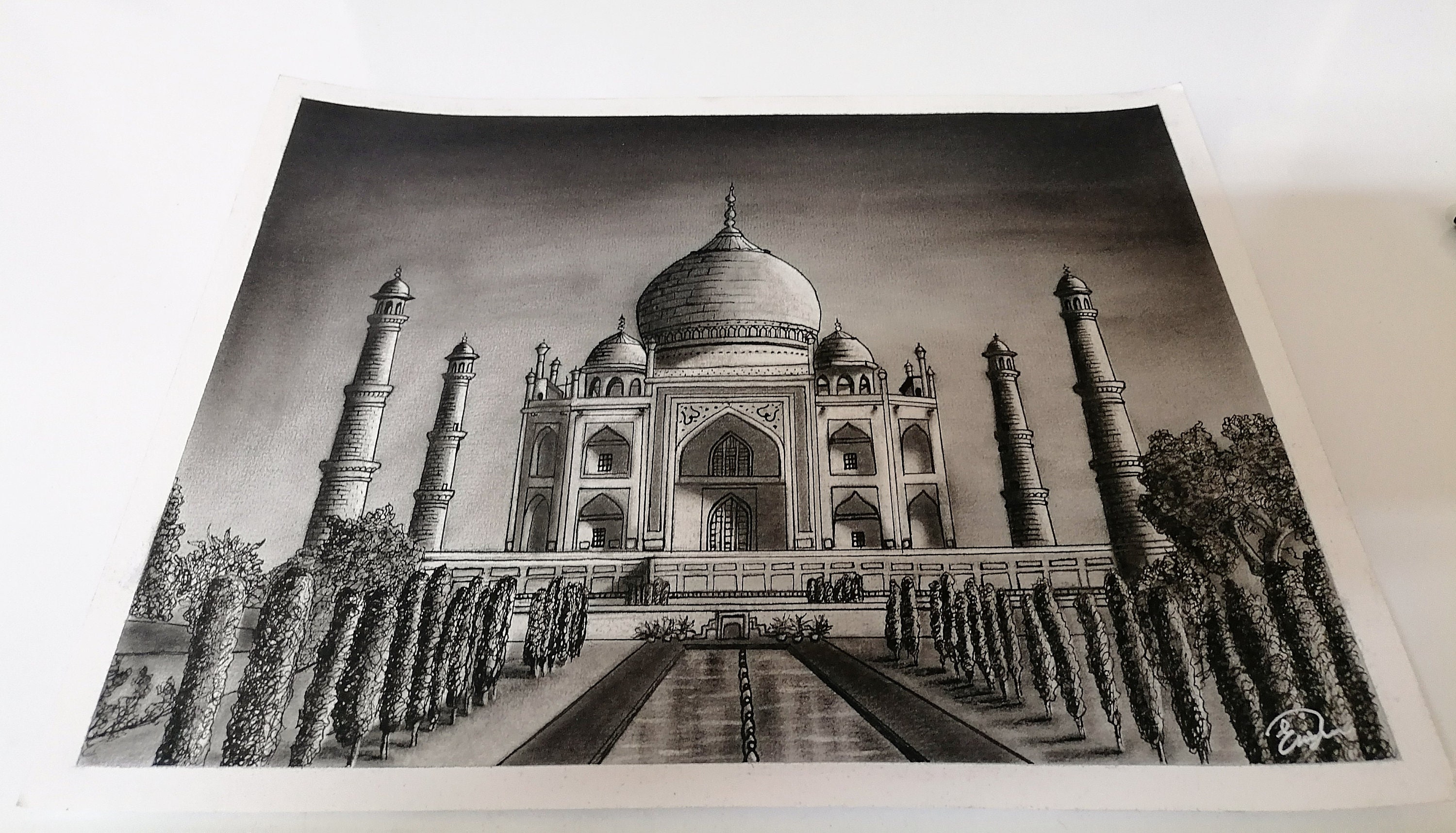 StyleMantras - Pencil Sketch of Taj Mahal on Cartridge Paper sheet with shading  pencils. | Facebook
