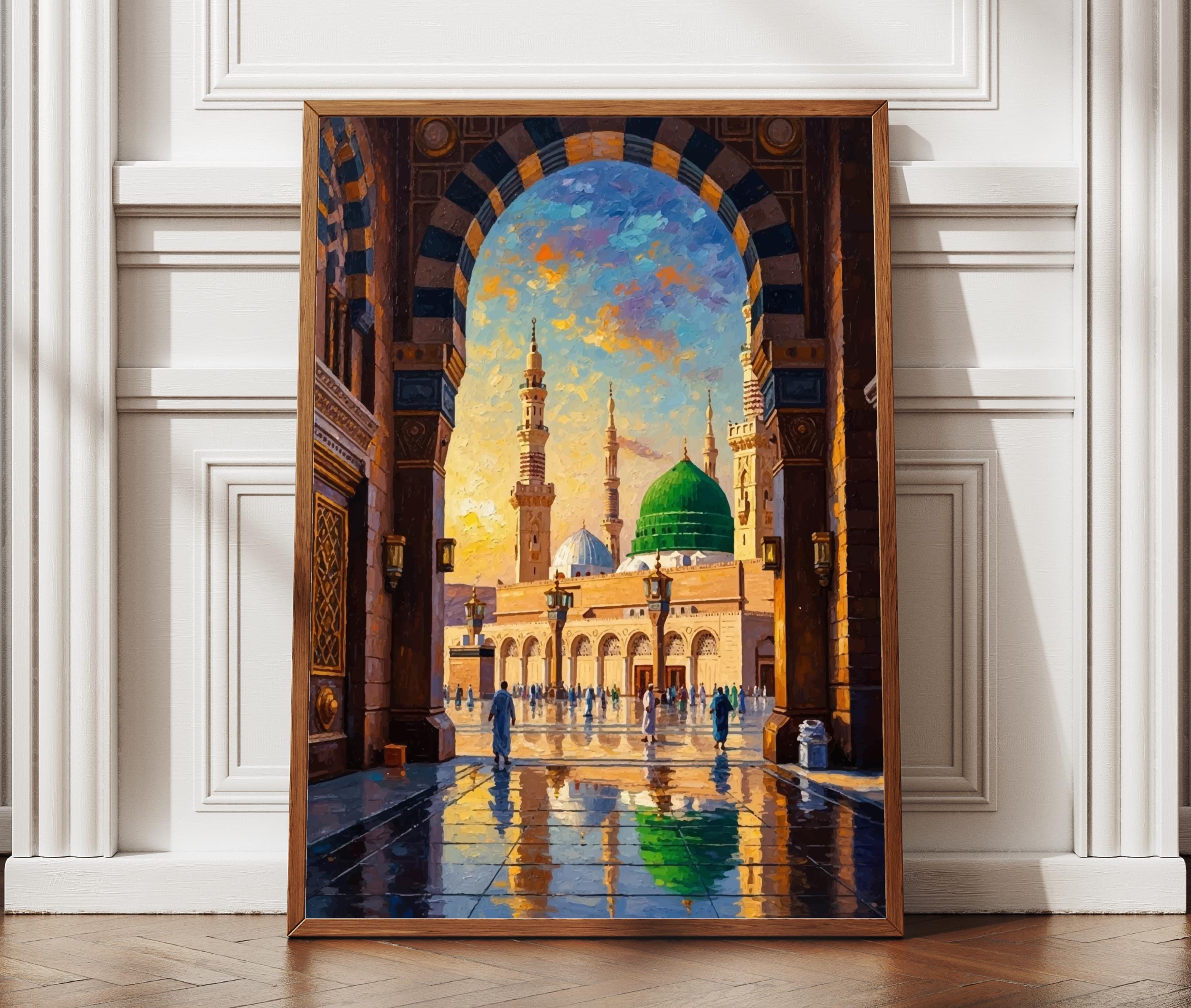 Masjid An-nabawi Travel Poster | Green Dome Medina Digital