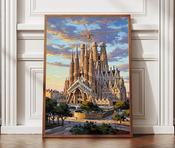 バルセロナ サグラダ・ファミリア聖堂 油絵 テクスチャードスタイル