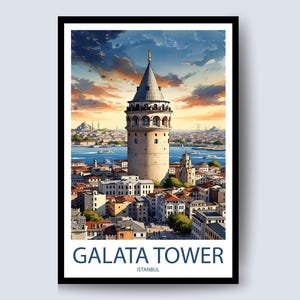 Galata Tower Istanbul Watercolor Print: Turkey Travel Art (Digital Download)