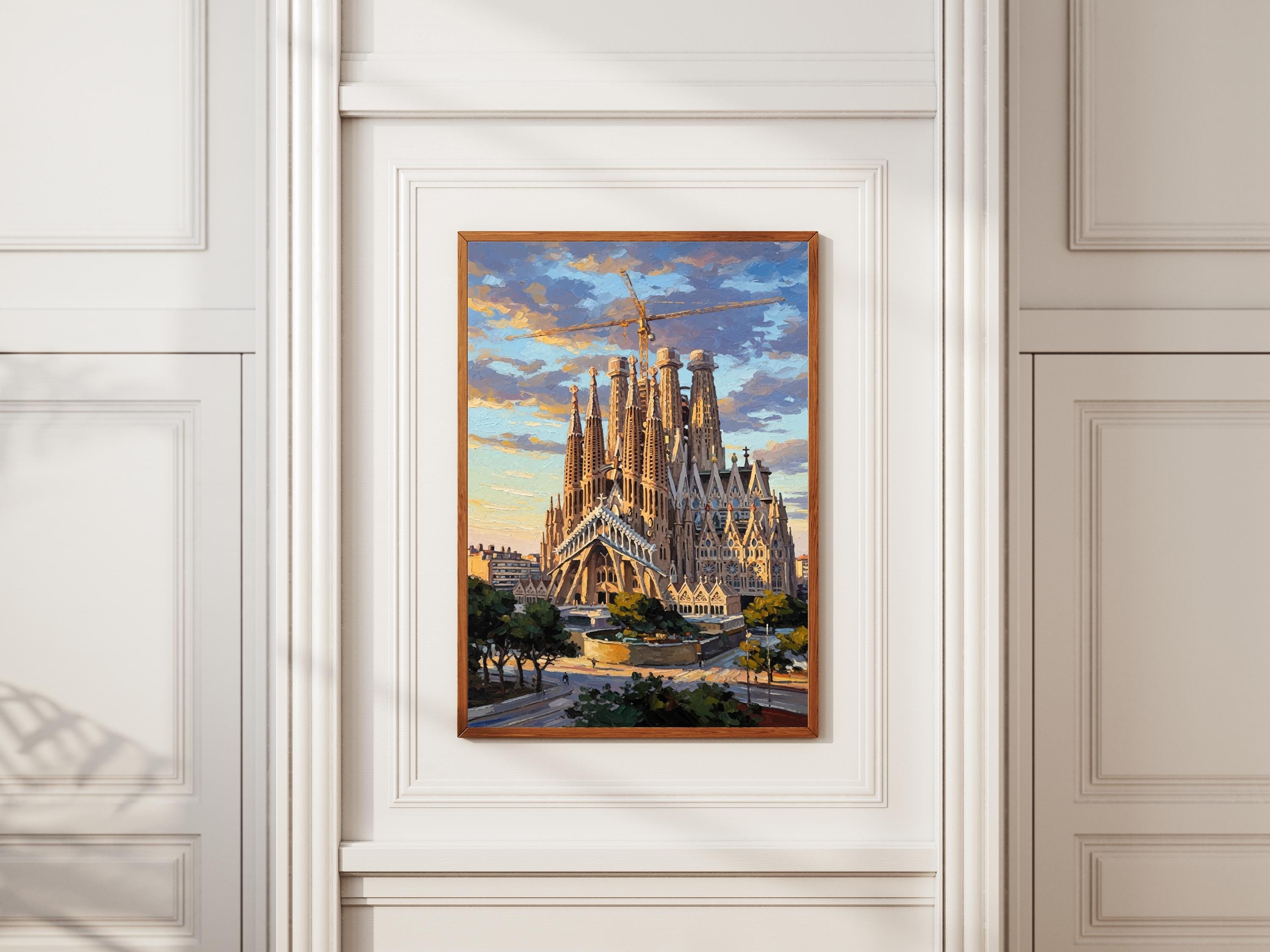 バルセロナ サグラダ・ファミリア聖堂 油絵 テクスチャードスタイル