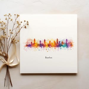 Watercolor City of Barcelona Skyline Print, Barcelona Wall Art, Barcelona Decor, Barcelona, Barcelona Print, Barcelona Art, Barcelona Spain