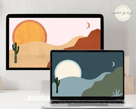 Minimalist Desert Sky Desktop Wallpaper Laptop Background - Etsy