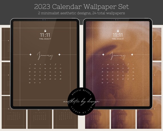 2023 Calendar Wallpaper Set Aesthetic Ipad Wallpaper Set - Etsy Ireland