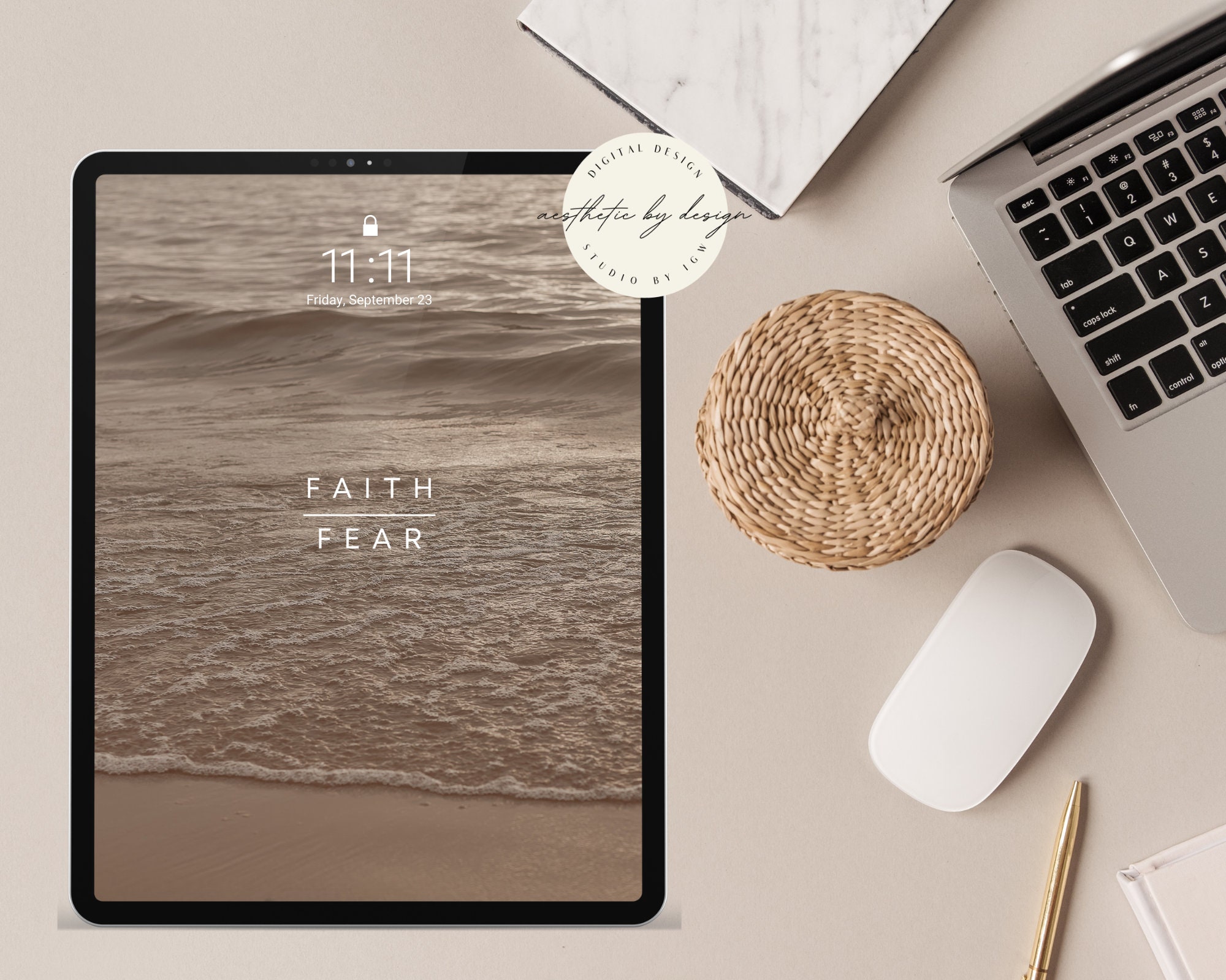 Faith Over Fear Ipad & Tablet Wallpaper Minimalist Aesthetic - Etsy