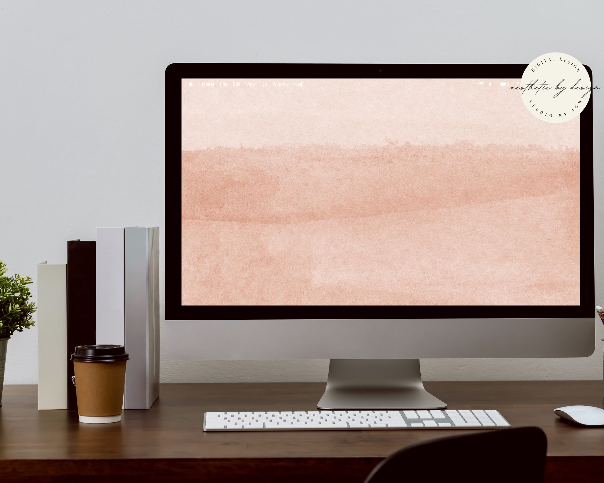 Neutral Minimalist Aesthetic Desktop Wallpaper Laptop Etsy