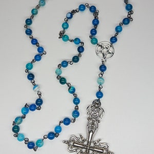 Filigree Inverted Cross Pentagram Rosary