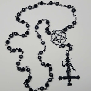 Baphomet Inverted Cross Portrait Pendant Pentagram Rosary