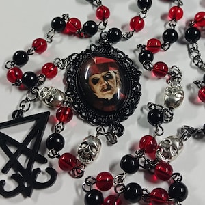 Portrait Pendant Rosary Skulls Lucifer Sigil