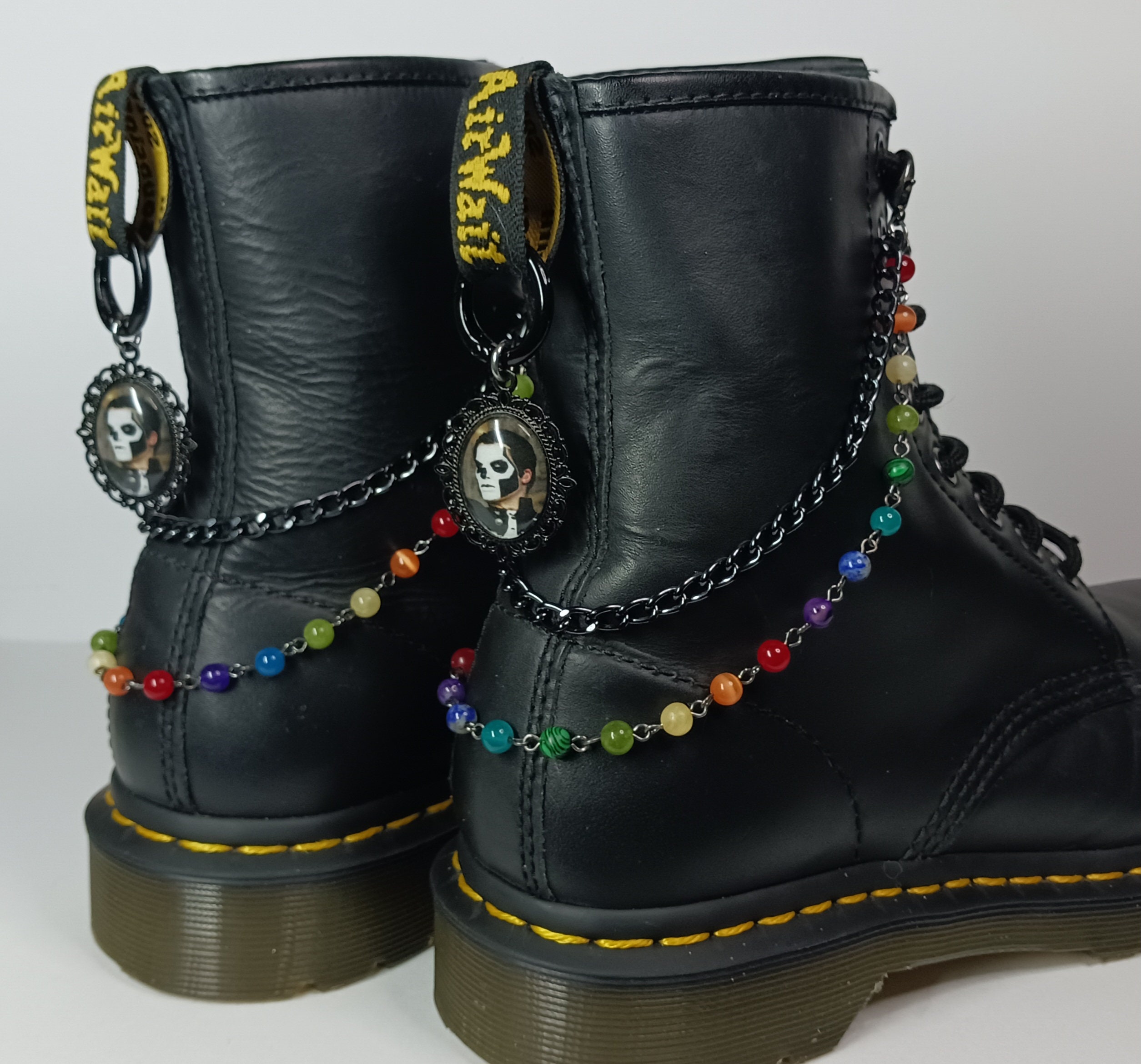 Custom Boot Chains and Portrait Pendant Charms- Choose Picture- Choose ...