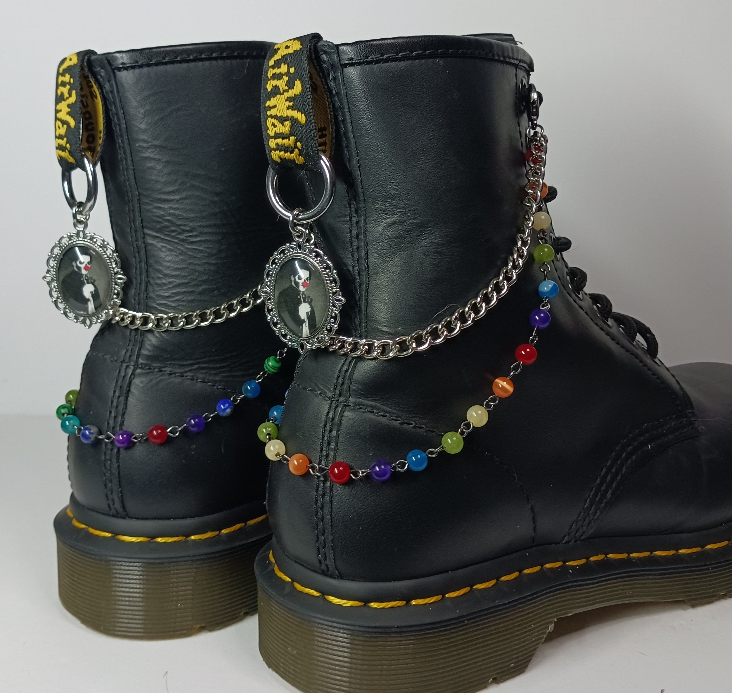 Custom Boot Chains and Portrait Pendant Charms- Choose Picture- Choose ...
