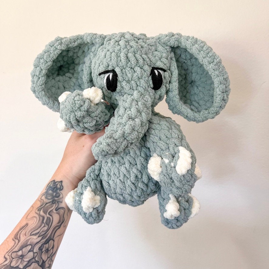Baby Elephant Crochet Pattern | Baby Ellie the Elephant Low Sew Pattern ...