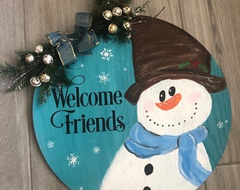 Snowman Wood Wreath