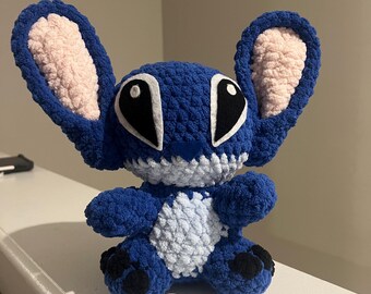 Handmade Blue alien stuffed animal crochet