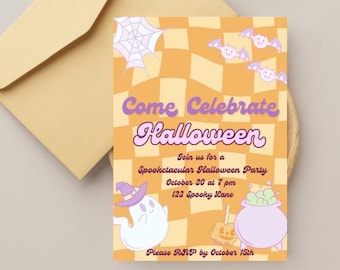 Pastel Halloween/Summerween Party Invitation: Editable Canva Template (Digital Download)