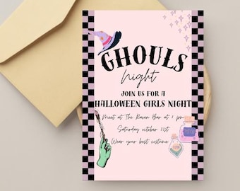 Ghouls Night Halloween Girls Night Invitation