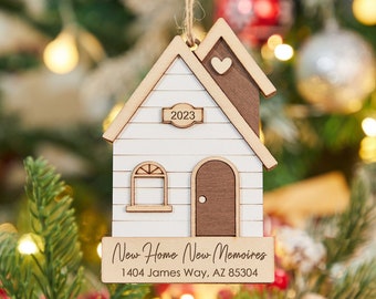 Personalized Christmas Ornament,Custom Family Ornament,Engraved Home Ornament,Christmas Gift For Family,Wood House Ornament,Holiday Ornament