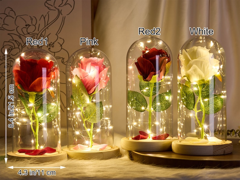 Personalized Galaxy Rose LED Light,Mom Eternal Rose Gift Box,Mothers Day Gift For Her/Girlfriend,Wedding Anniversary Gift,Girl Rose Gift image 7