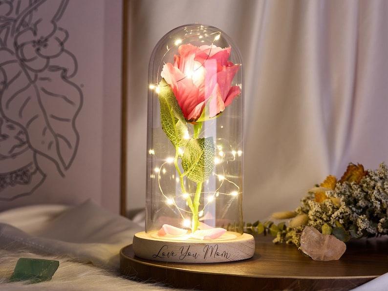 Personalized Galaxy Rose LED Light,Mom Eternal Rose Gift Box,Mothers Day Gift For Her/Girlfriend,Wedding Anniversary Gift,Girl Rose Gift image 4