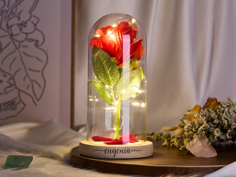 Personalized Galaxy Rose LED Light,Mom Eternal Rose Gift Box,Mothers Day Gift For Her/Girlfriend,Wedding Anniversary Gift,Girl Rose Gift image 9