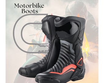 Handmade Leather Boots, Motorcycle Boots, Cowhide Leather And Certified Protectors