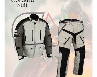 Tuta da moto fatta a mano in 2 pezzi, giacca in cordura, giacca da moto, pantaloni personalizzati, pantaloni da moto