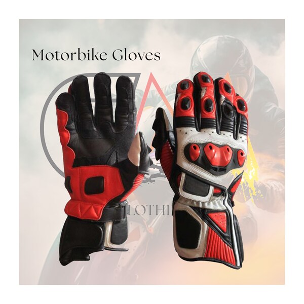 Handmade Motorbike Gloves, Leather Gloves, Motorcycle Gloves