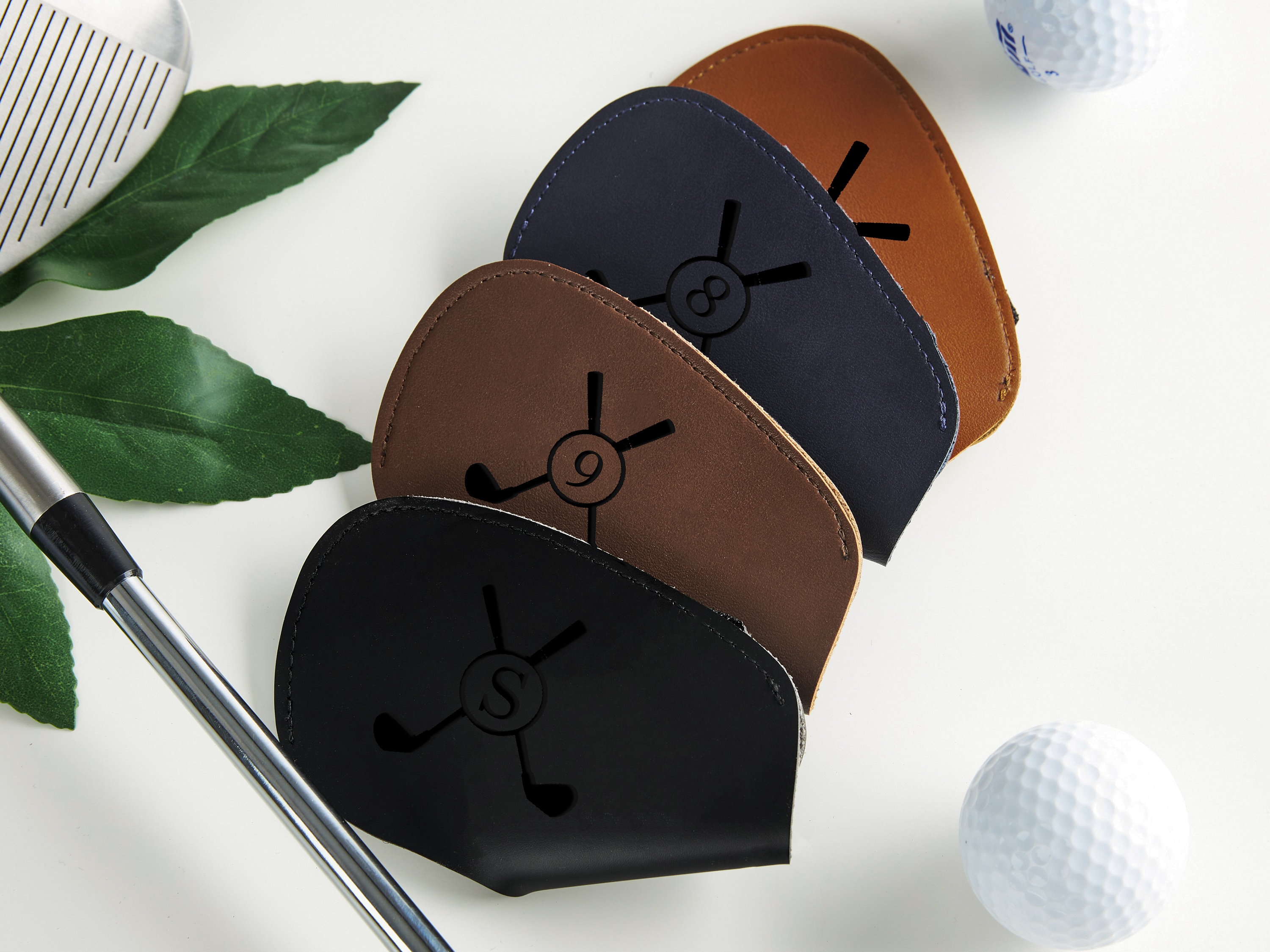 PU Leather Golf Iron Cover Personalized Golf Iron Head Cover Custom