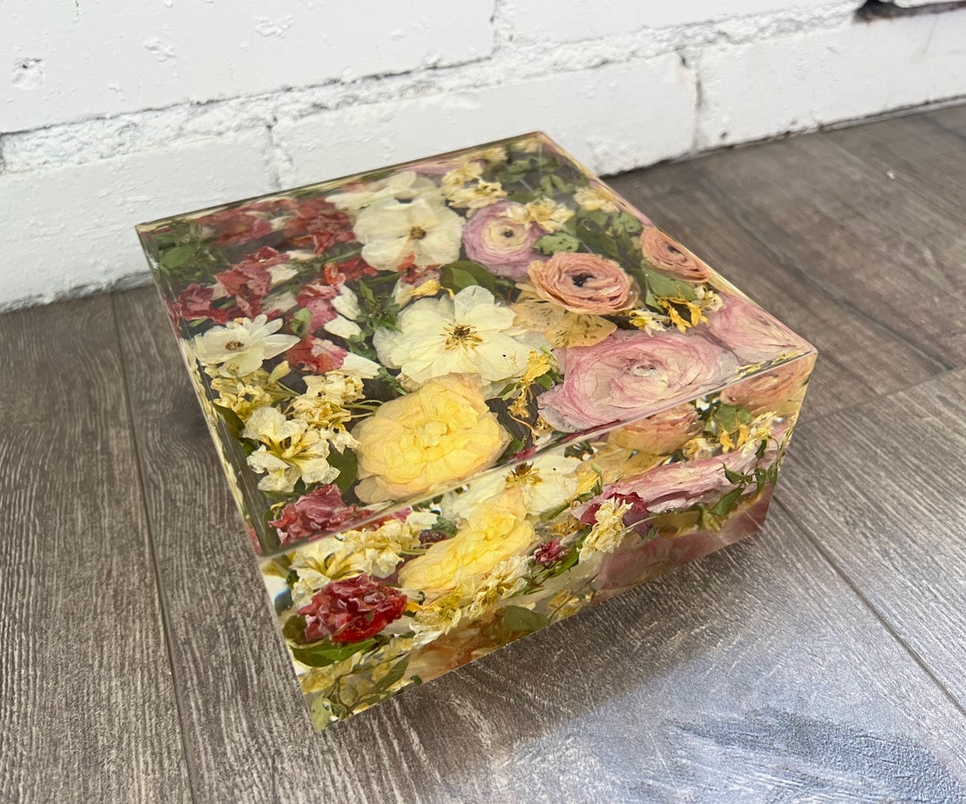 Custom Flower Preservation, Resin Block, Floral Preservation, Funeral