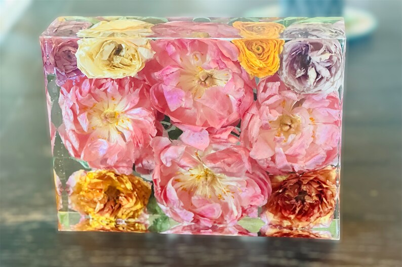 Custom Flower Preservation Resin Block Floral Preservation Etsy