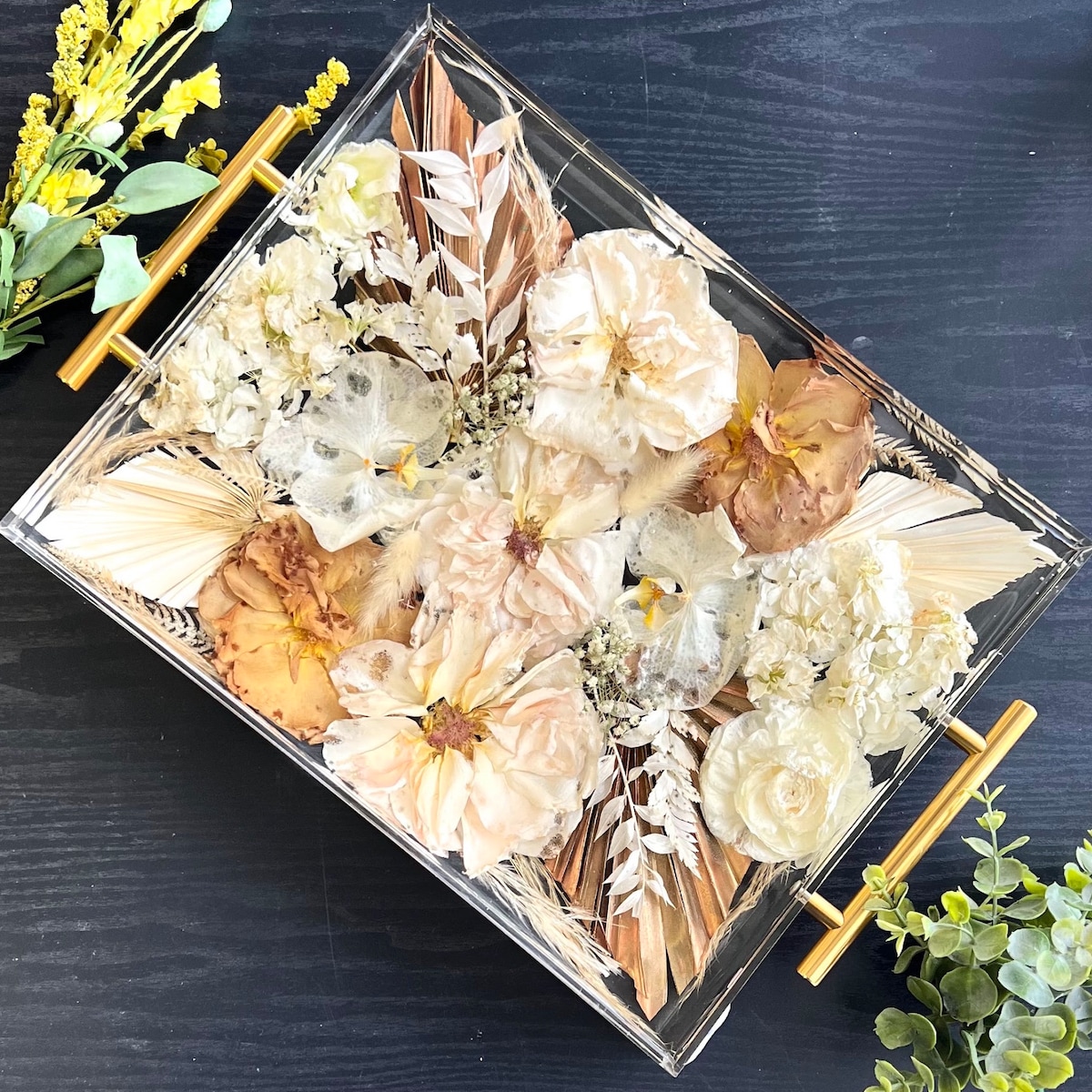 Resin Flower Tray, Gift, Bouquet Preservation, Preserved Wedding Bouquet, Memorial Service Flower, Pressed Flower, Deposit - Etsy