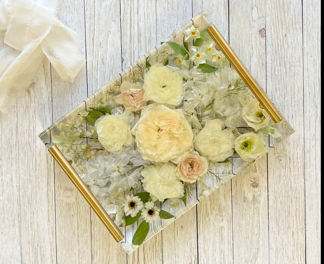 Resin Flower Tray, Serving Tray, Bouquet Preservation, Preserved