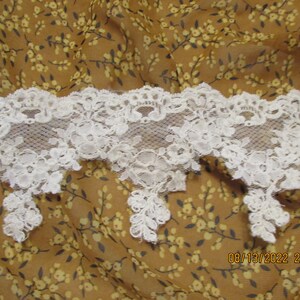 Vintage White Floral Lace Trim 95&quot;floral lace sewing crafts