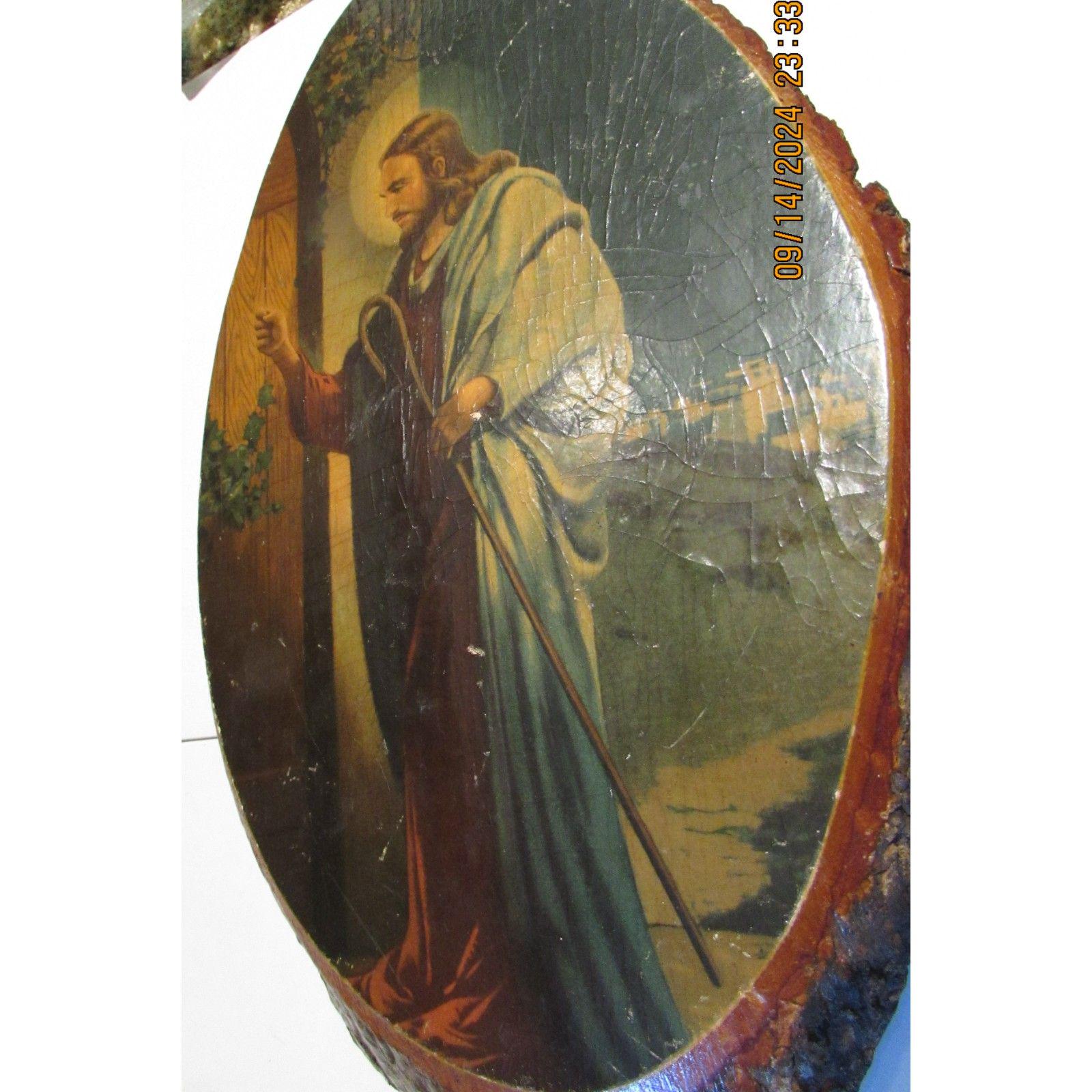 Vintage JESUS CHRIST Knocking at Door Decoupage Wood Religious ...