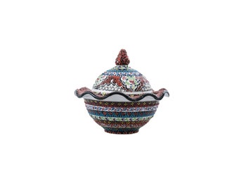 8'' Handmade Decorative Ceramic Candy Dish Sugar Bowl