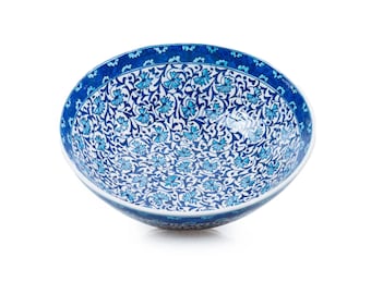 12'' Serving Large Ceramic Serving Blue Decorative Bowl,Fruit Bowl,Soup Bowlfor Housewarming Gift,Christmas Gift