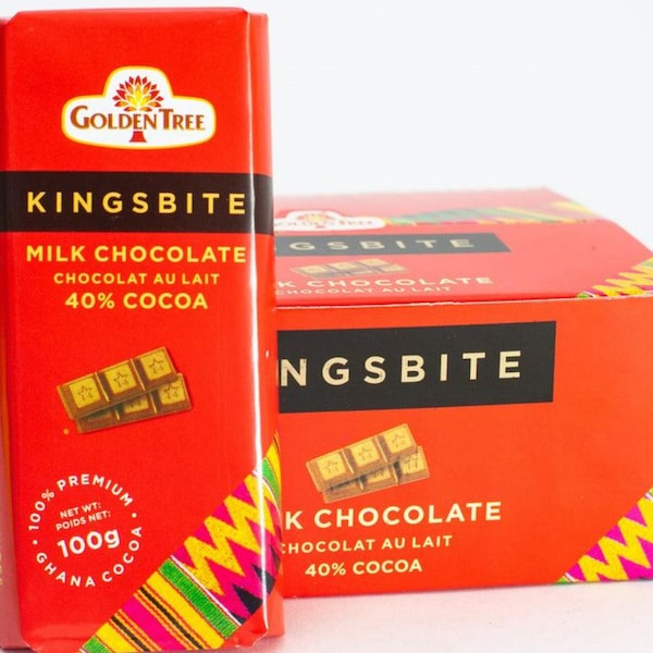 10 x 100g Golden Tree Milk Chocolate Kingsbite - 40% Ghana Cocoa