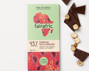 3 X 80g Fairafric Made in Ghana Chocolate / Vegan Creamy Cashew / Dark Chocolate/ Organic Chocolate with Milk / Organic Vegan Mix