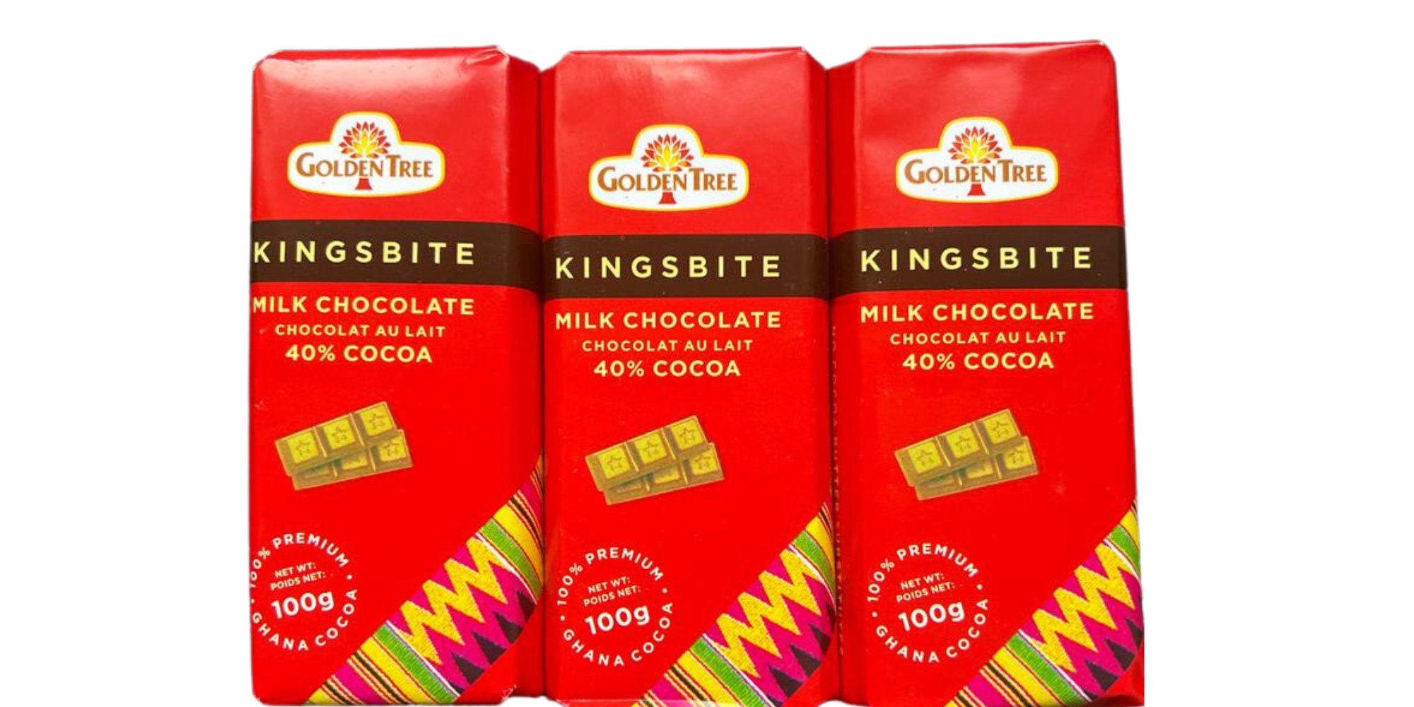 10 X 100g Golden Tree Milk Chocolate Kingsbite 40 Ghana Cocoa Etsy