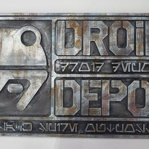 ドロイドデポにインスパイアされた 3D プリントの看板 ディズニーランド ディズニーワールド ギャラクシーズエッジ プラーク バトゥー