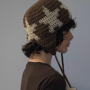 PATTERN crochet ear flap star hat