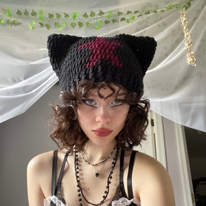 PATTERN crochet star beanie cat hat