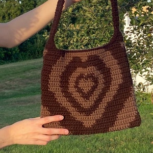 PATTERN crochet heart purse