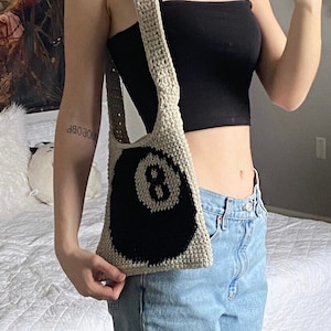 PATTERN crochet eight ball bag purse