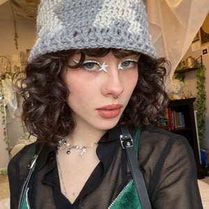 star beanie ribbed crochet handmade knitted hat