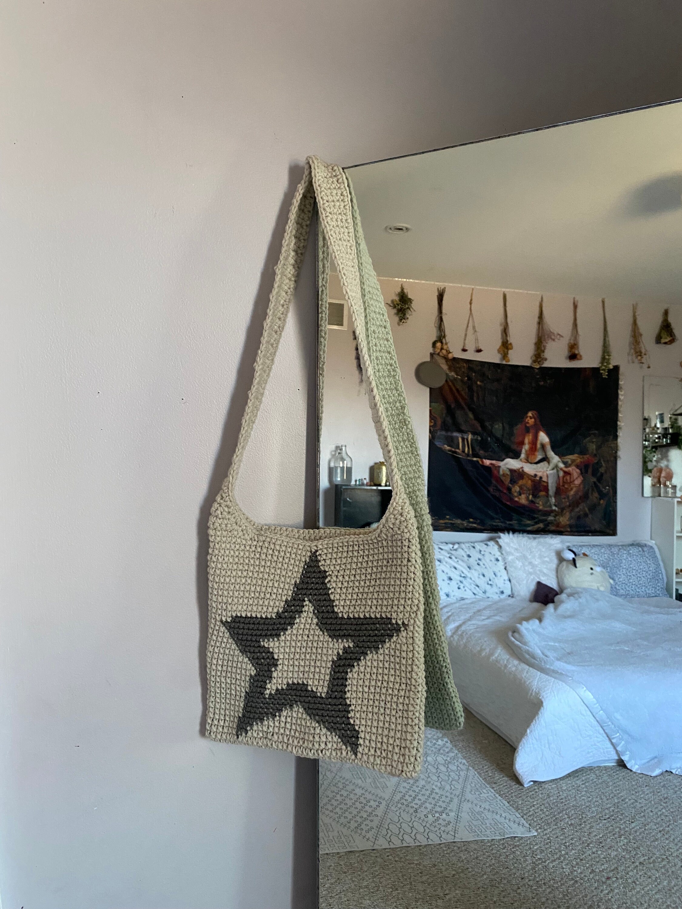 CROCHET PATTERN Starburst Bag Y2K Crochet Star Tote Bag 